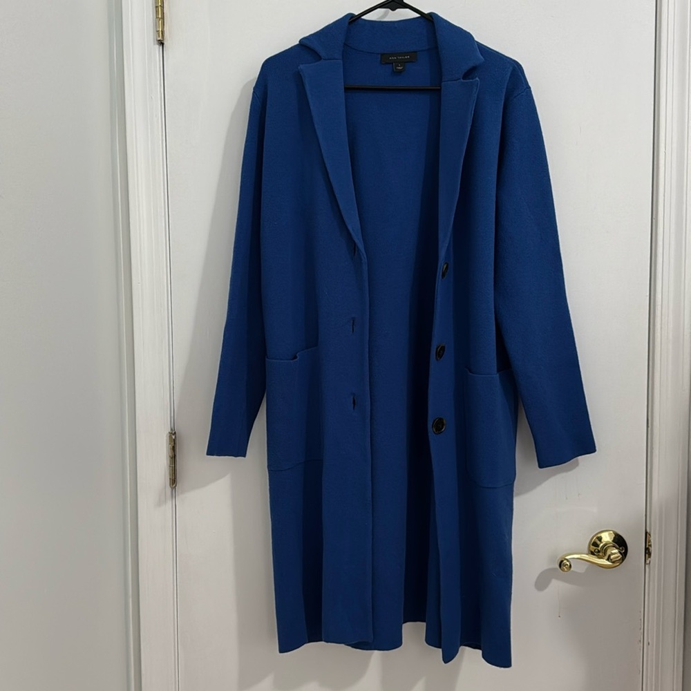 Blue Ann Taylor long cardigan